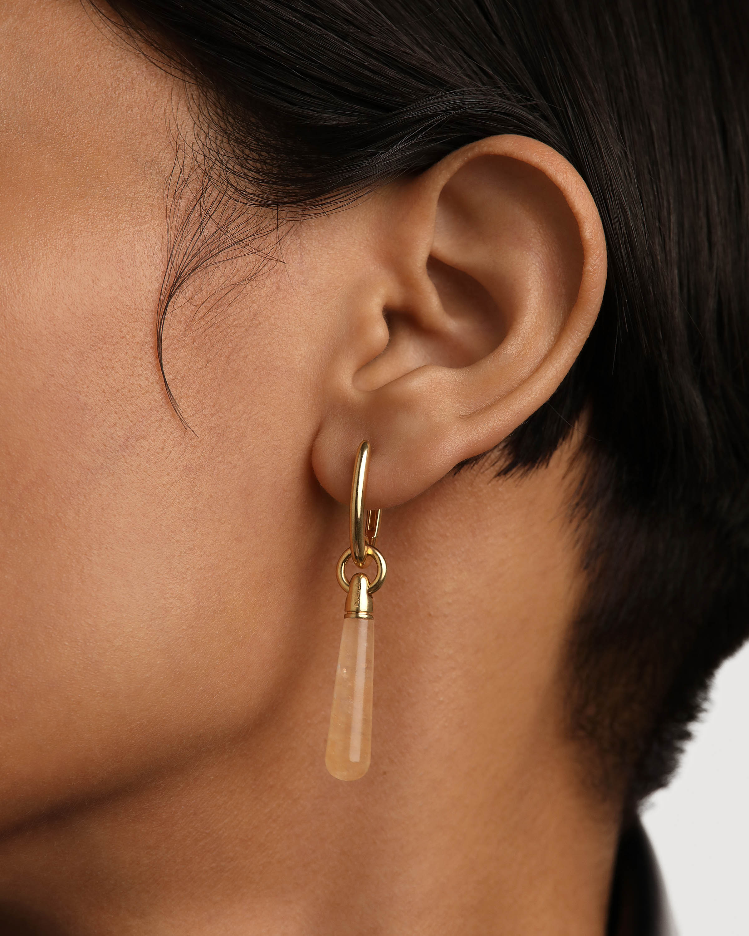 Yellow Aventurine Large Jupiter Single Hoop