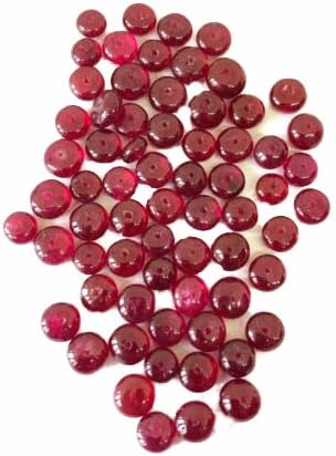 Smooth Polish Deep Red Ruby Size 6 to 7 mm Rondelle Shape Beads || July Birthstone Beads || Perfect for Making Necklace & Bracelet DIY Jewelry (20)