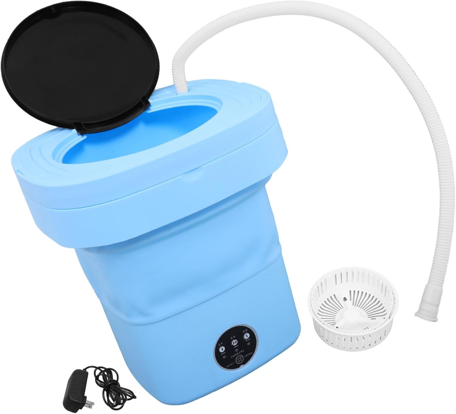 Portable Mini Washing Machine Capacity Compact Collapsible Laundry Washer with Drain Hose Space-saving Design for Apartments Rv Camping Travel