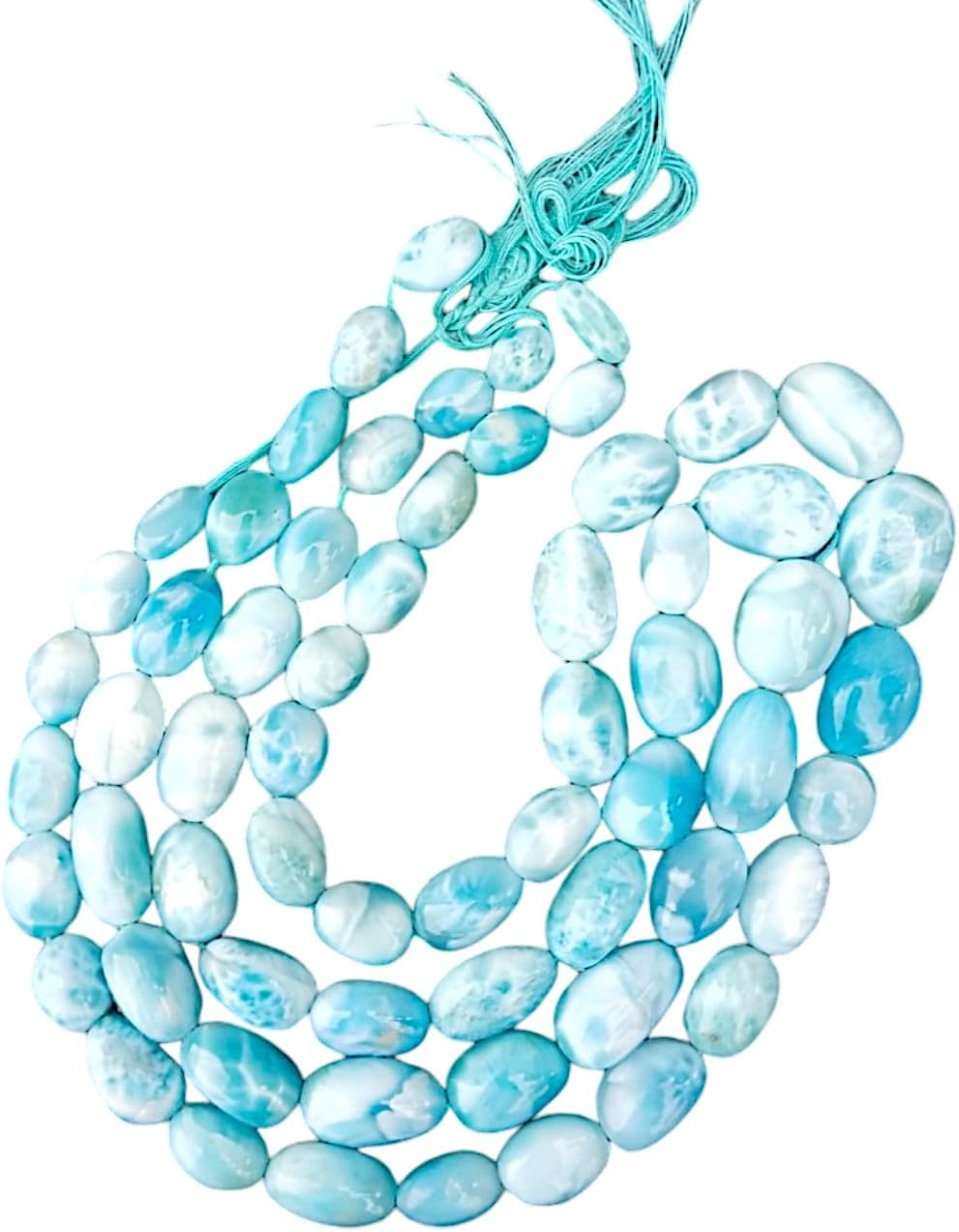 Natural Larimar Loose Tumble Beads, Larimar Smooth Beads, Larimar AAA+ Super Quality Larimar Tumble Gemstone Beads, Jewelry Making Craft by VGA GEMS