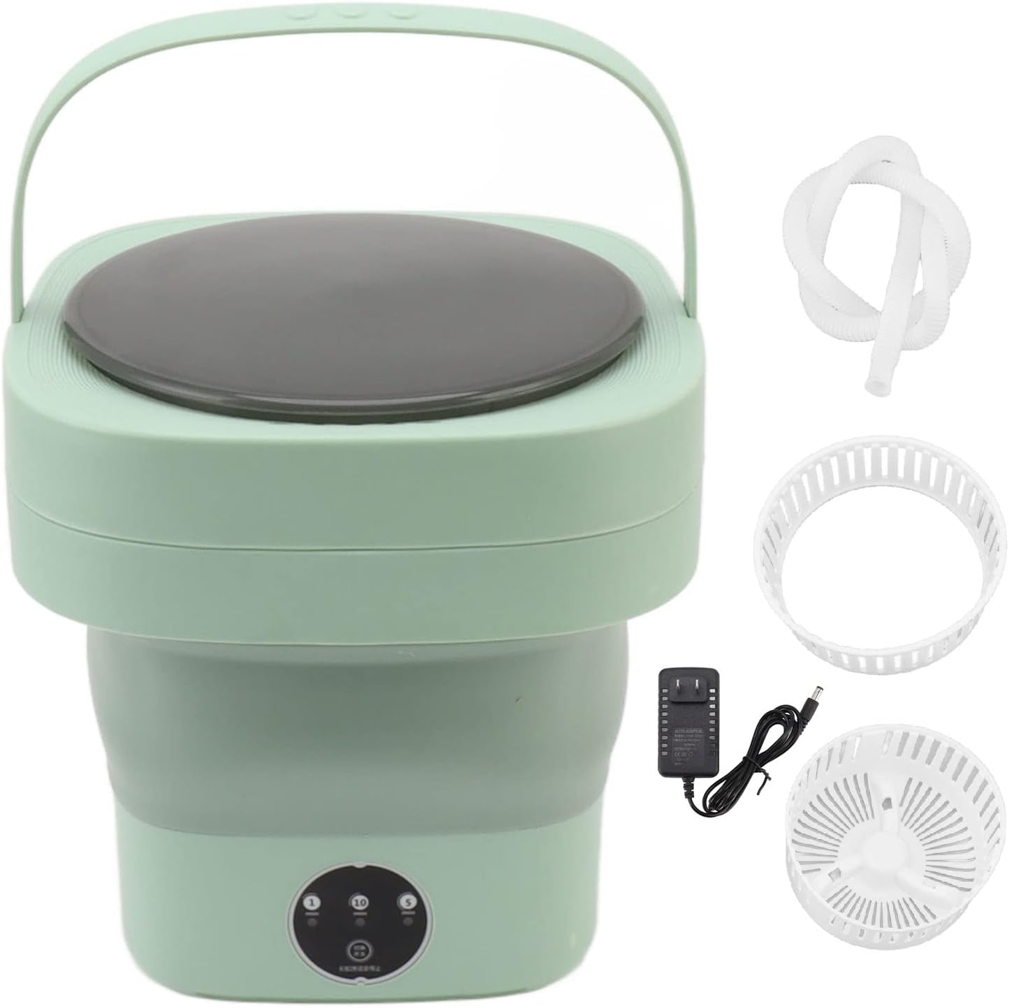 Jiawu Portable Washing Machine, 6.5L Foldable Mini Washing Machine, Small Washer Bucket for Underwear, Socks, Baby Clothes, Small Items, Apartments, Camping, Travel (Green)