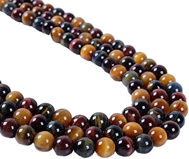 6mm Golden red Blue Tiger Eye Round Ball Loose Gemstone Beads 16