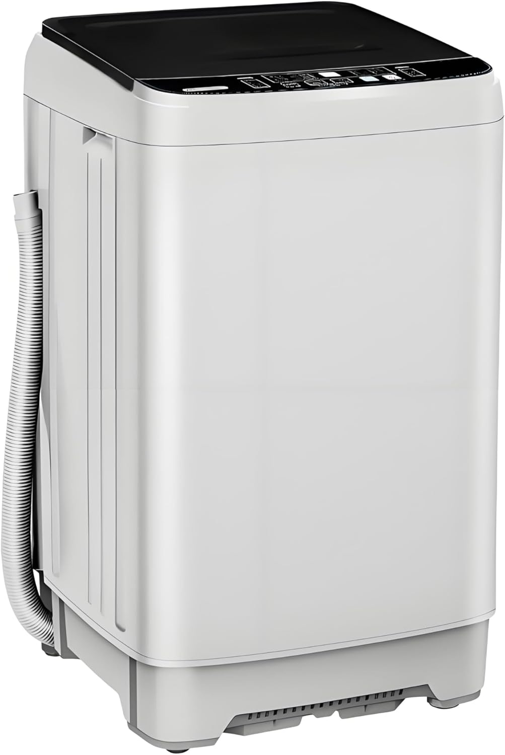 Washing Machine 15.6 LBS Automatic Laundry Machine with 10 Programs, LED Display, 8 Water Levels, High-efficiency Compact Washer for Apartment, RV, Dorm,Light Gray