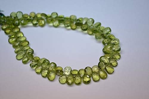 8 Inch Long Strand 6-8mm Natural Perit Faceted Pear Shape Briolette Beads Strand Code-HIGH-60046