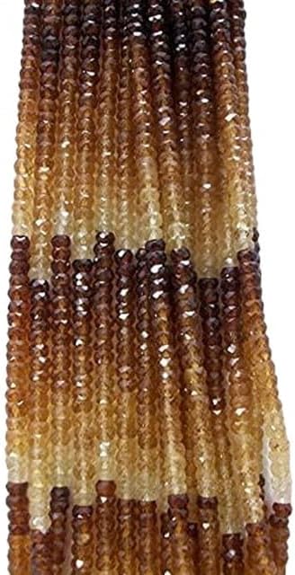 4mm to 4.5mm Natural Hessonite Garnet Rondelle Beads Faceted Gemstone 13 Inch lot of 10 Strands CHIK-STRD-95144
