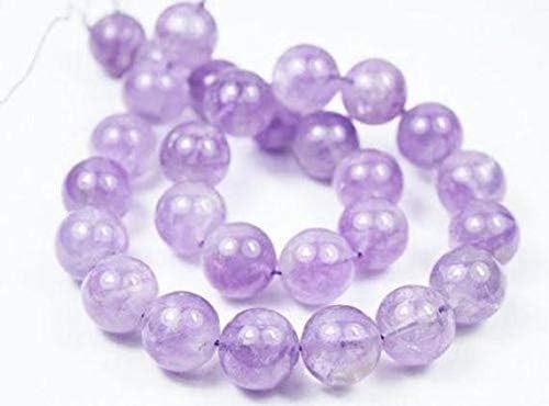 1 Strand Lavender Amethyst Round Ball Smooth 16'' Long Strand Gemstone Beads, Jewelry Supplies for Jewelry Making, Bulk Beads, for Meditation Jewellery for Reiki Healing Mystic Gemstone 16mm