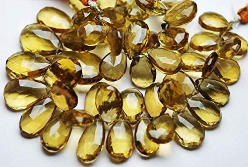 8.5 Inch Strand,Superb-Honey Quartz Faceted Pear Shape Briolettes Shape 10-17mm Size Code-HIGH-63073