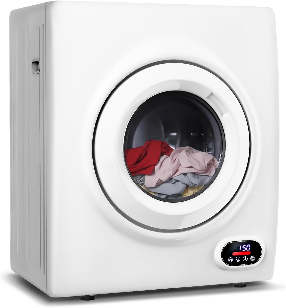 3.5 Cu.Ft Portable Clothes Dryer - 1500W Clothes Dryer with Stainless Steel Tub, Front Load Tumble, LCD Touch Panel - Compact Drying Unit for Laundry, Apartments, Dorms