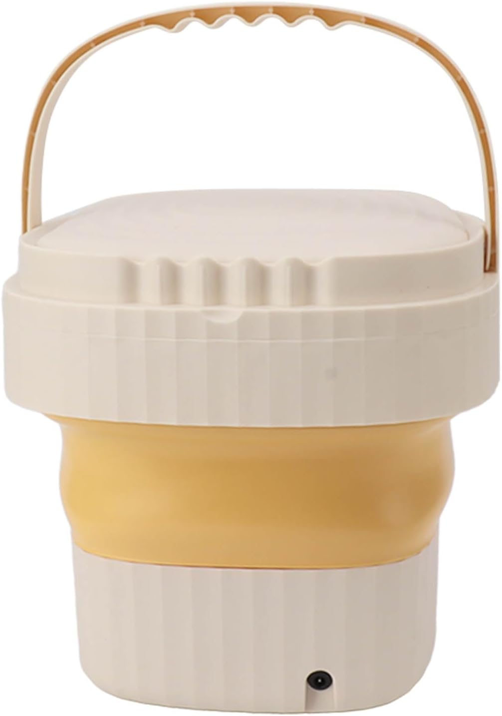 Topyond 6L Small Yellow Mini Washing Machine with Foldable and Portable Design, Large Capacity Basket, High-Speed Motor, and US Plug 100-240V