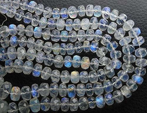15 Inches Strand, AAA Blue Flashy Rainbow Moonstone Faceted Rondelles,12-7mm Code-HIGH-57667