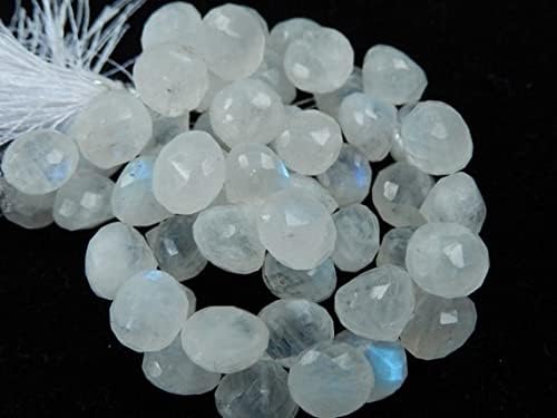 Rainbow Moonstone. Semi Precious Gemstone Bead. Faceted Moonstone Onion Briolette. Large 9mm 9PCS