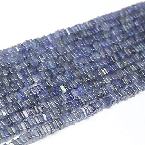 1 Strand Iolite Blue Sapphire heishi Cube squresmooth 16'' Long Strand Gemstone Beads, Jewelry Supplies for Jewelry Making, Bulk Beads, for Meditation Jewellery for Reiki Healing Mystic Gemstone 5mm