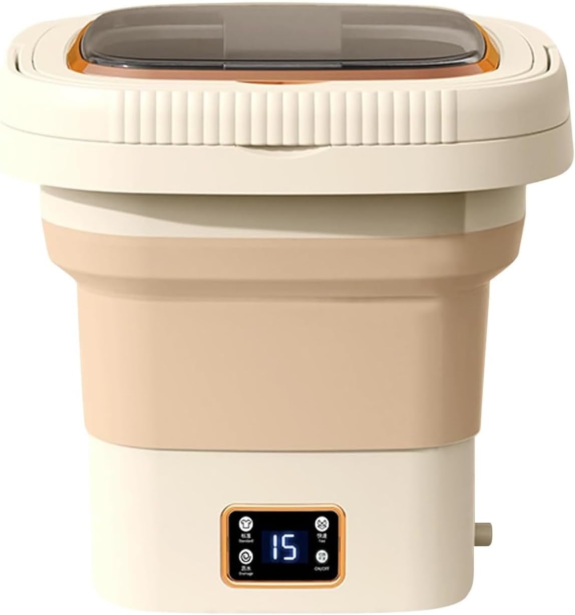 Folding Washing Machine Compact Design for Easy Storage Ideal for Cleaning Underwear Delicates Perfect for Small Spaces and Travel(Beige)