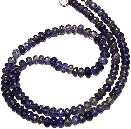 Hand_Crafted 20 Inch Natural Iolite 5-6 mm rondelle Faceted Beads for Jewelry Makinge YO-NECK-19765