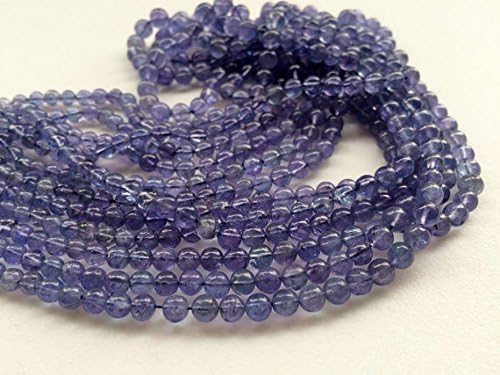 1 Strand Natural Tanzanite Plain Round Balls, Tanzanite Necklace, 3.5-6mm, 4 Inch