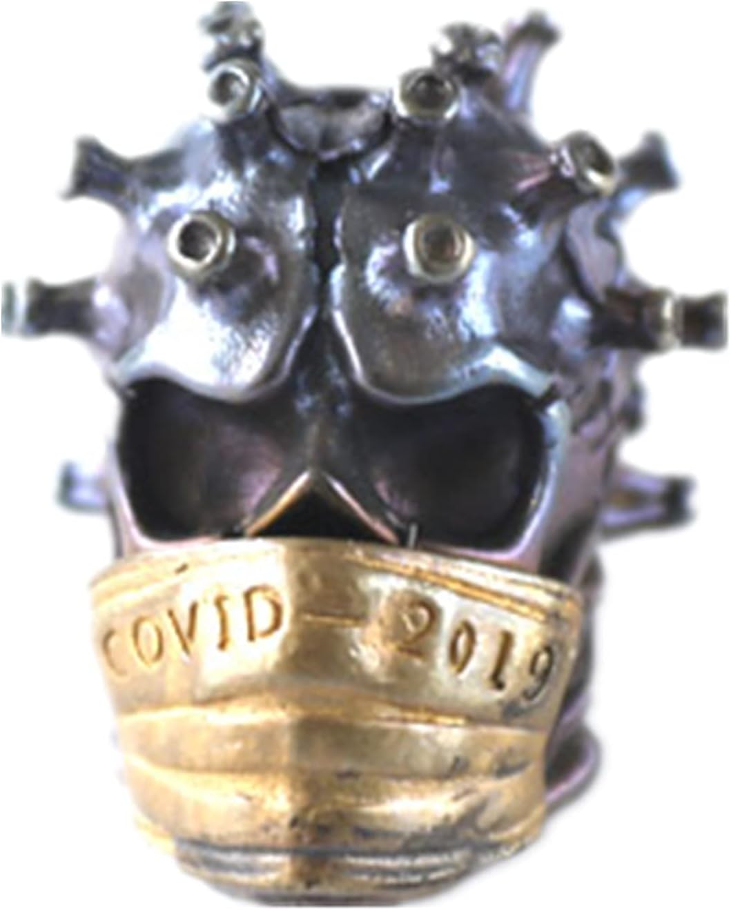 Retro Brass Infection skull EDC Beads Keychain DIY Paracord Beads