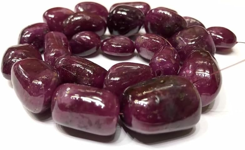 Natural Ruby Nuggets soomth Beads Free Size 18 inch Long String Jewelry Making Gemstone Beads for Necklace Bracelet