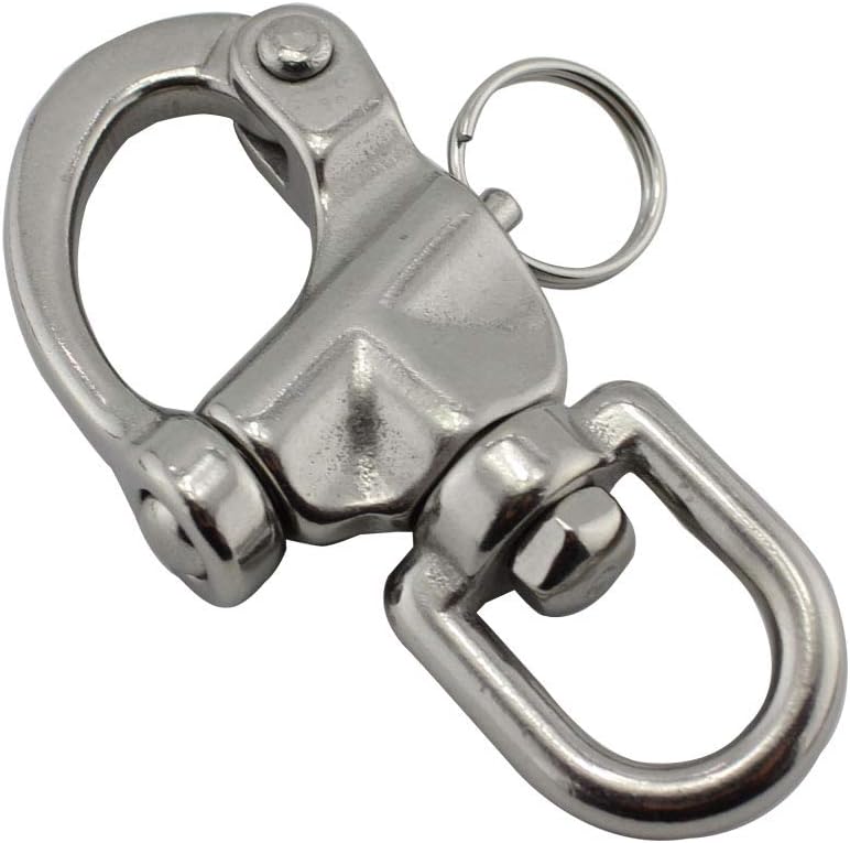 316 Stainless Steel Swivel Shackle Quick Release Boat Anchor Chain Eye Shackle Swivel Snap Hook for Marine Architectural - (Color: 70Mm 5 Pcs)