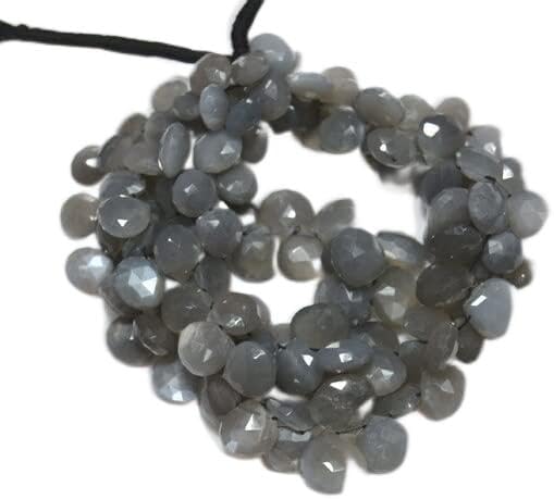 Beads Gemstone Grey Moonstone Heart Shape Beads, Faceted Beads, Moonstone Heart Beads, 11mm - 13mm Approx, 10 Inch Strand Code-HIGH-25075