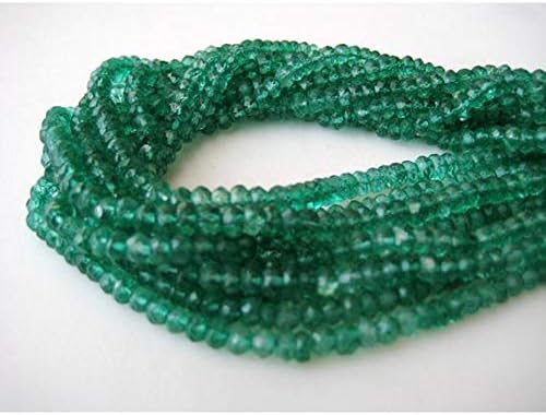 10 Strands Wholesale Price, Coated Quartz Bead, Green Onyx Color, Micro Faceted Rondelle Beads, 4mm Beads, 14 Inches Each Code-HIGH-49631