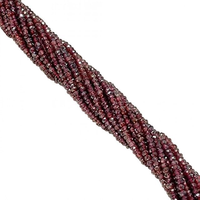 Natural 13 inch Garnet Coated Faceted rondelle Beads 3mm-4mm lot of 10 Strands CHIK-STRD-95059
