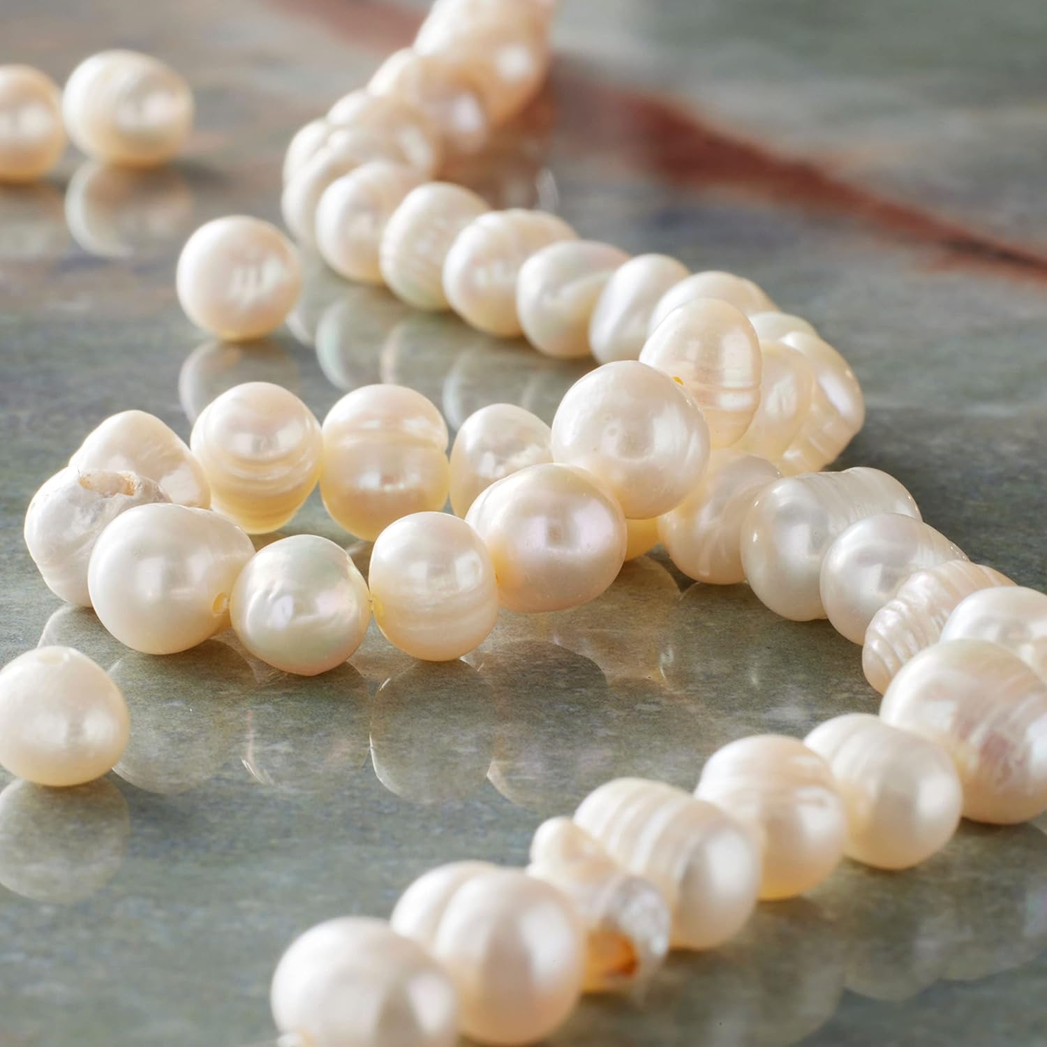 Bead Landing White Pearl Rondelle Beads, 8mm, 12 Pack