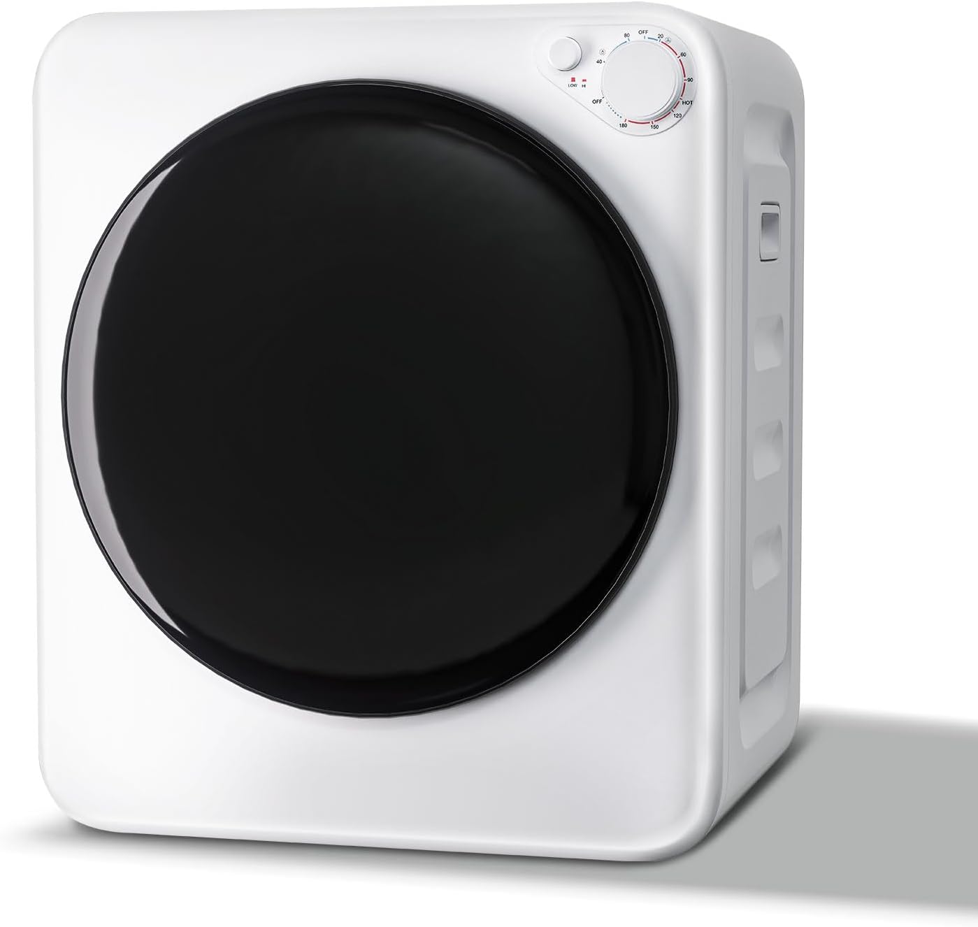 1.5 cu.ft Portable Clothes Dryer, 800W Compact Machine with Stainless Steel Tub, 5 Modes Auto Stop & Easy Control, Ideal for Laundry, Apartments, Dorms, RVs, White