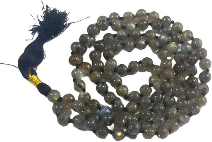 Natural LABRADORITE 8mm 108 Mala Beads, Spiritual, Meditation Beads, Reiki, Japa Mala, Buddhist Prayer Beads, Yoga Bracelet, healing beads LKMALA-RRGU-1579