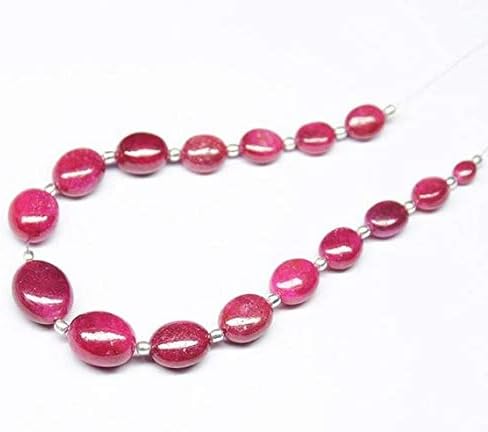 Natural Red Ruby Blood Smooth Oval Loose Gemstone Beads Strand 7 Inch Long 12mm 16mm Code-HIGH-27872