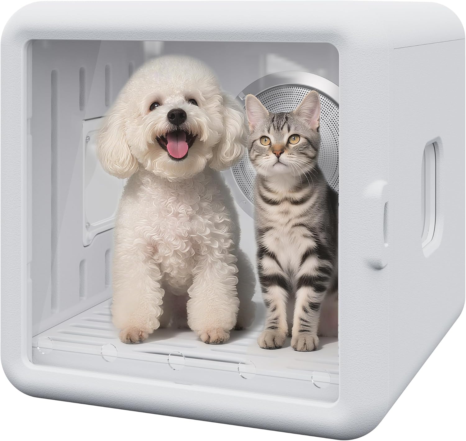 Smart Pet Dryer Box for Cats & Small Dogs: 65L Large Capacity Drying Machine, Ultra-Quiet 50dB Hair Dryer for Pets with Adjustable Temp, Portable Dog Cat Dry Box for Grooming