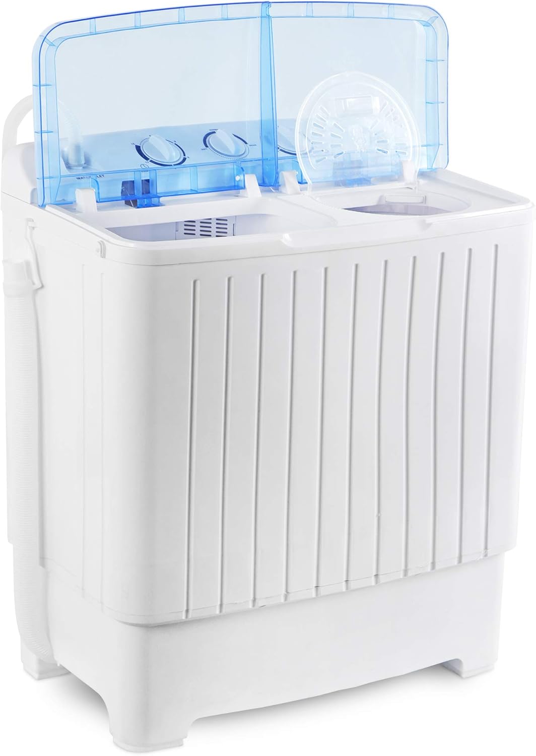 SUPER DEAL Portable Washing Machine 17.6 lbs Twin Tub Compact Washer, Washing and Spinner Cycle Combo for Apartment, Camping, College, Dorms and RV, Timer Control, Gravity Drain and Inlet Water Hose