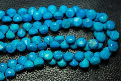 8 Inch Strand, Full Strand,Rare Blue Turquoise Faceted Onion Shape Briolettes,7-8mm Code-HIGH-56057