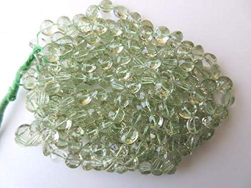 Green Amethyst Concave Cut Beads, Concave Cut Round Green Amethyst Beads, 9mm Each, 18 Inch Strand Code-HIGH-49700