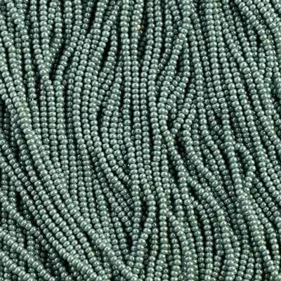 Czech Glass Seed Beads 10/0 (2.3mm Diameter) Opaque Green Turquoise Luster Strung DIY Jewelry Making Beads - 500g Bulk Bag by Preciosa (Jablonex)