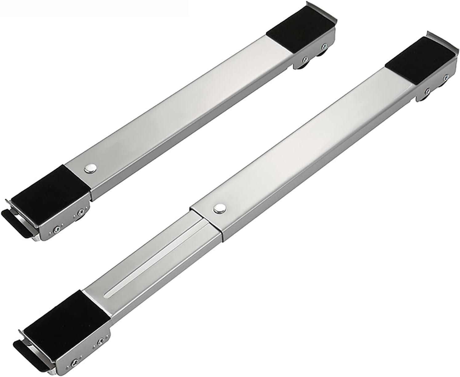 Movable Washing Machine Stand Base with Brake,Telescopic Furniture Dolly Stand with 24 Wheels,Non-Slip,Portable Mobile Rolle Cart for Dryer Fridge Laundry Washer (Color : Silver)