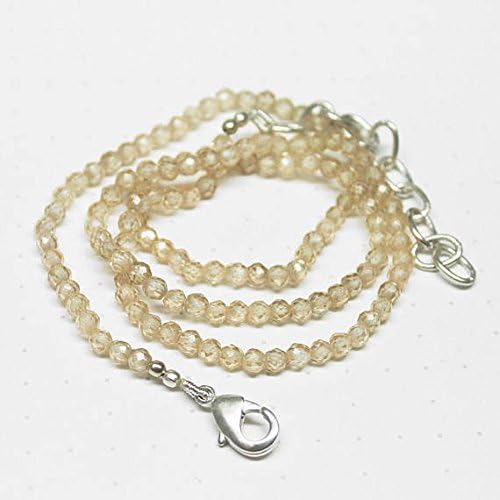 Natural White Zircon Faceted Rondelle Micro Gemstone Craft Loose Beads Necklace 16