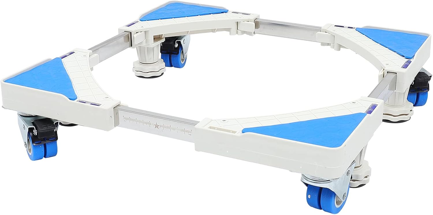 Veemoon Adjustable Movable Stand for Washing Machines Refrigerators Locking Wheels for Stability Appliance Base Skid Resistance for Laundry Rooms Kitchens