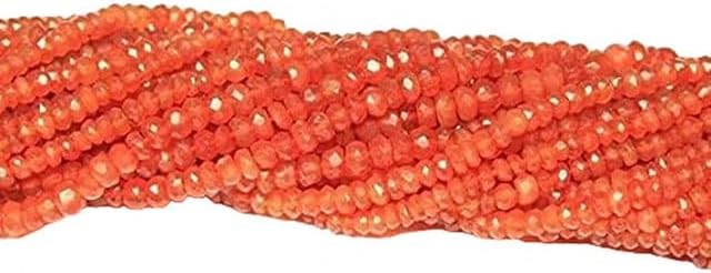Fanta Orange Carnelian Faceted Micro Rondelle Loose Craft Beads 14
