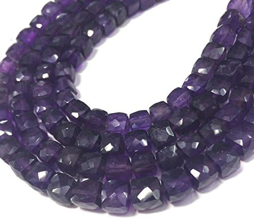AAA QUALITY AMETHYST 3D CUBE FACETED LOOSE GEMSTONE BEADS 8