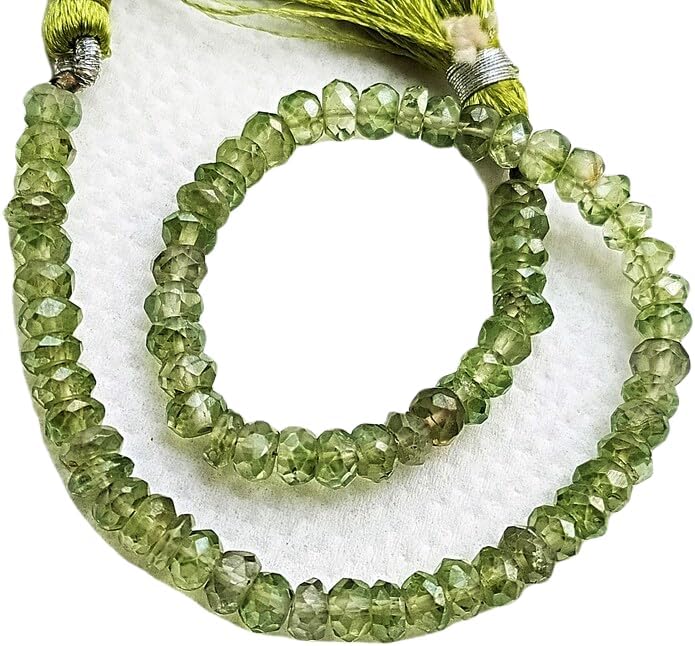 13 inch Strand of Natural gem Mystic Green Quartz, 4.5-5mm rondelle Faceted Beads for DIY Jewelry Making. | Beads_05762