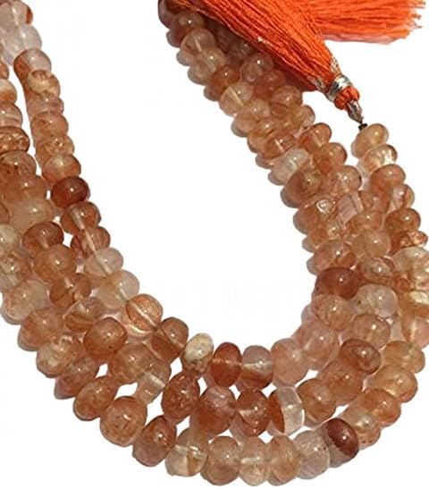 Natural Strawberry Quartz Smooth Rondelle Beads, 7mm to 8mm, 8 inches Semiprecious Stone Beads lot of 10 Strands CHIK-STRD-96424