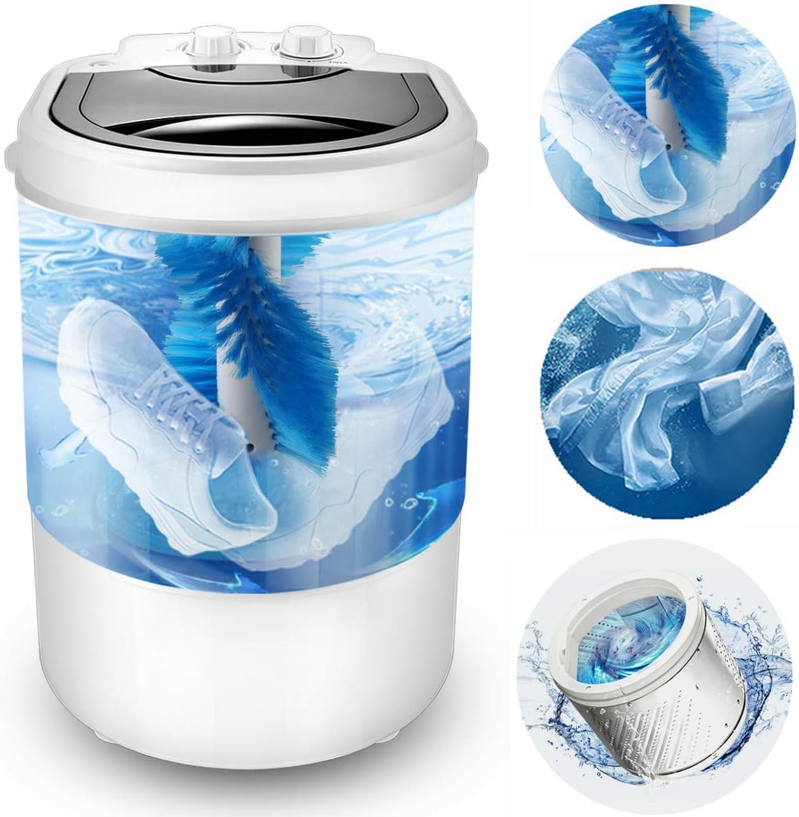 Portable Mini Washing Machine,Semi-Automatic,Three functions of washing shoes washing Clothes Spin-Dry,9.9 lbs Capacity