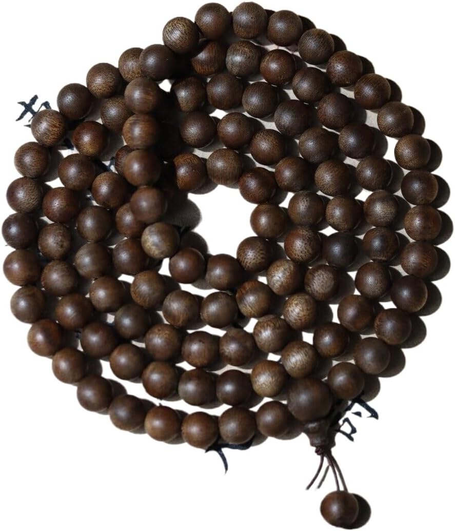 Agarwood 8mm Nha Trang White Chess Agarwood Skewer Necklace 108pcs Rosary Buddha Beads