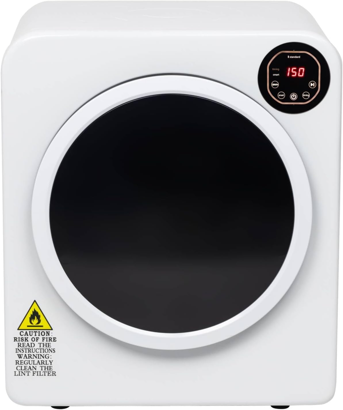 Compact Clothes Dryer, Household Dryer 13.2Ibs Tumble Dryers with Stainless Steel Tub and LED Display, Variety Drying Mode Portable Laundry Dryers for Apartments Home Dorm, Easy to Use (White)