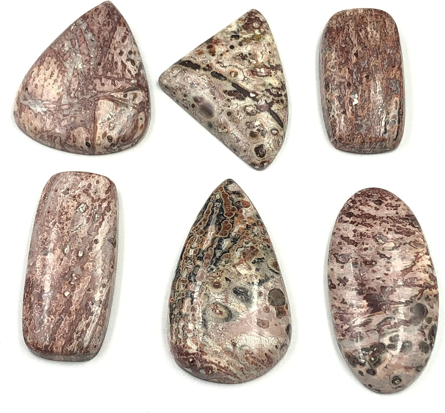 Natural LEOPARD SKIN JASPER Gemstone Loose Cabochon Lot For Jewelry Making, Loose Gemstone For Ring, Earring & Pendant Necklace, Jewelry Making Cabochons, Healing Gemstones
