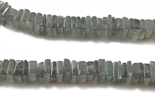 BEADS GEMSTONE 1 Strand Natural 8 Inch Long Long Grey moonstone square rondelles. Approx. 5.5mm - 6mm Code-HIGH-4360