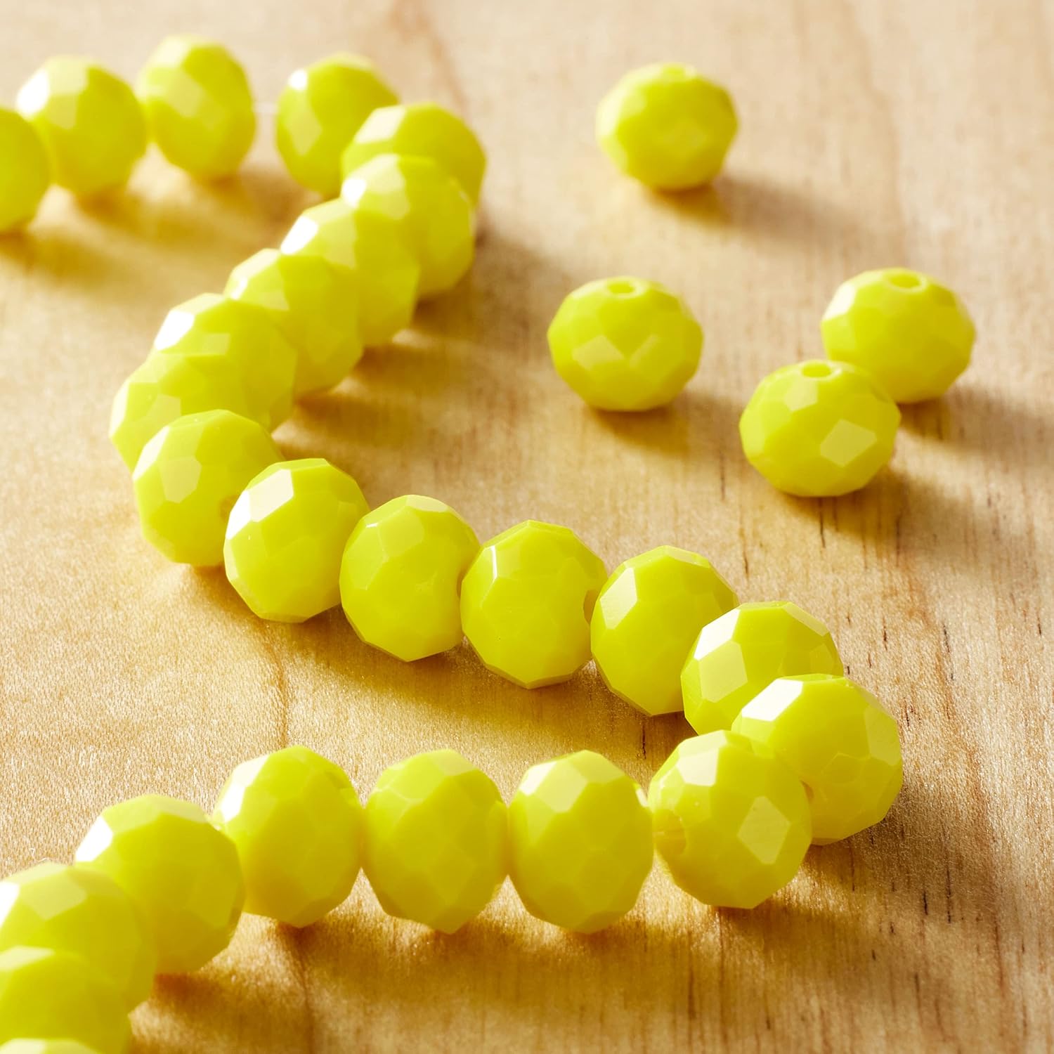 Bead Landing Yellow Glass Faceted Rondelle Beads, 7mm, 12 Pack