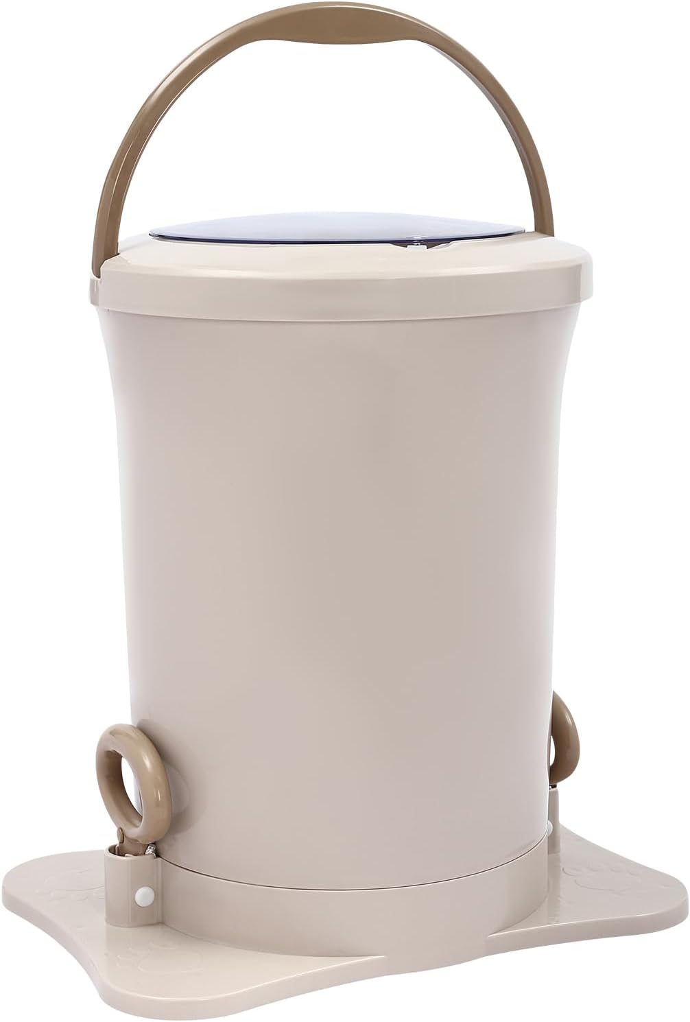 Manual Clothes Dehydrator,Portable Mini Dryer Compact Spin Dryer with Clear Top Cover,12L/3.17gal Freestanding Manual Dehydrator, Manual Clothes Dryer for Camping, Traveling, and Hotel Use (Apricot)