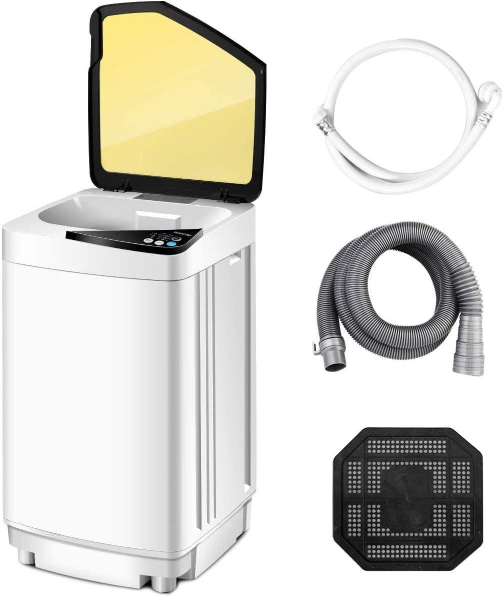 SAFEPLUS Full-Automatic Portable Mini Washing Machines,7.7 lbs Load Capacity，with Spin and Built in Barrel Light for Dorms Apartments RV and Camping