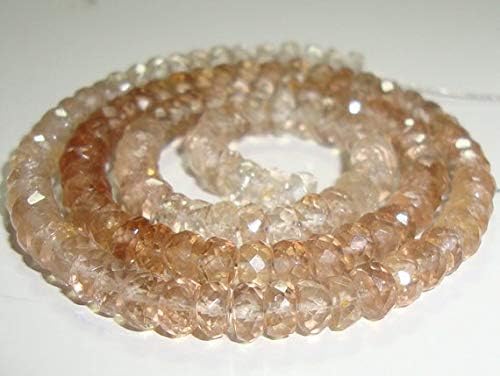 Imperial Topaz Faceted Lovely Diamond Cut Rondelle, 6.5 Inch Strand, 5-5.5x3-4mm Code-HIGH-61950